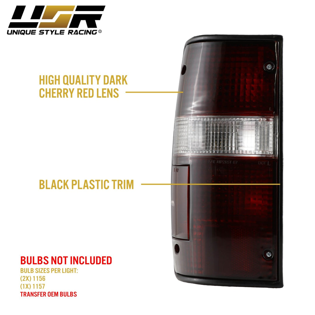 1989-1995 Toyota Pickup Truck 2WD & 4WD Red / Clear or Dark Red Smoke Lens Tail Lights
