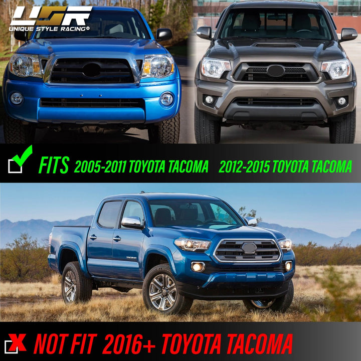 2005 - 2015 Toyota Tacoma Facelift Style Rear Clear Lens Black Housing LED Tail Lights