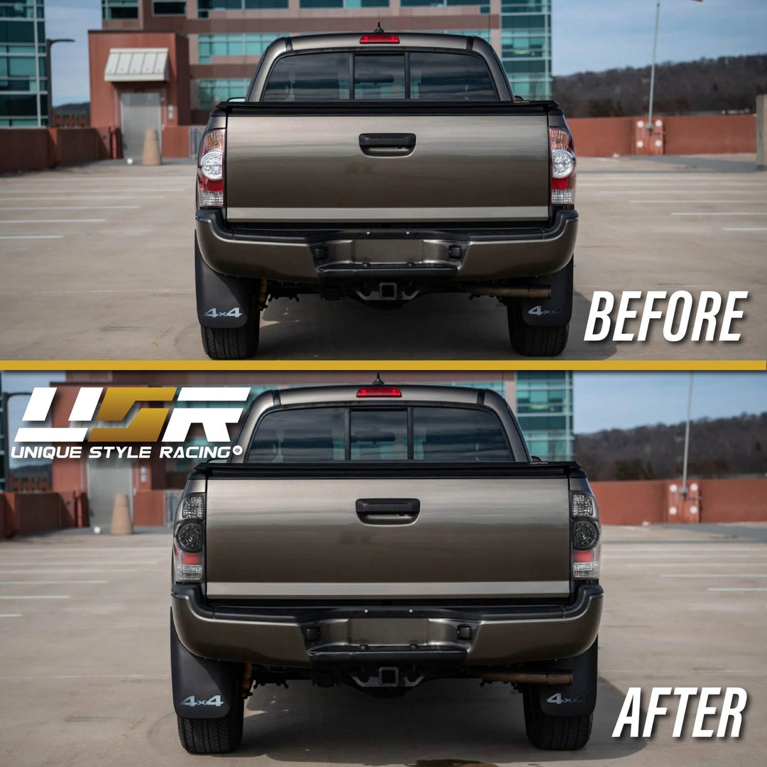 2005 - 2015 Toyota Tacoma Facelift Style Rear Clear Lens Black Housing LED Tail Lights