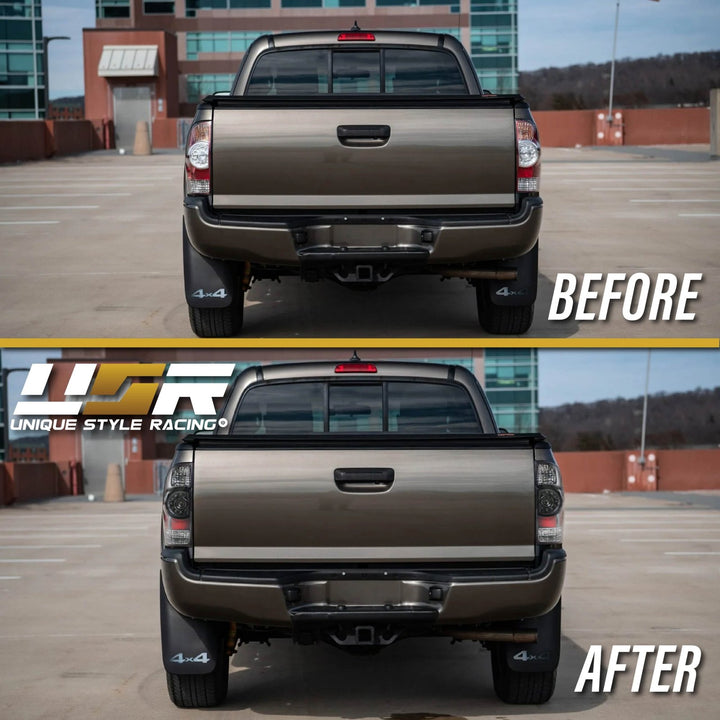2005 - 2015 Toyota Tacoma Facelift Style Rear Clear Lens Black Housing LED Tail Lights