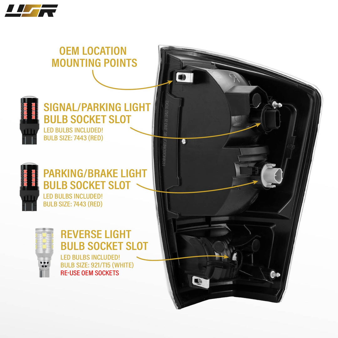 2016 16 2017 17 2018 18 2019 19 2020 20 2021 21 2022 22 2023 23 Toyota Tacoma All Clear Lens chrome Tail Lights

#light-source_led