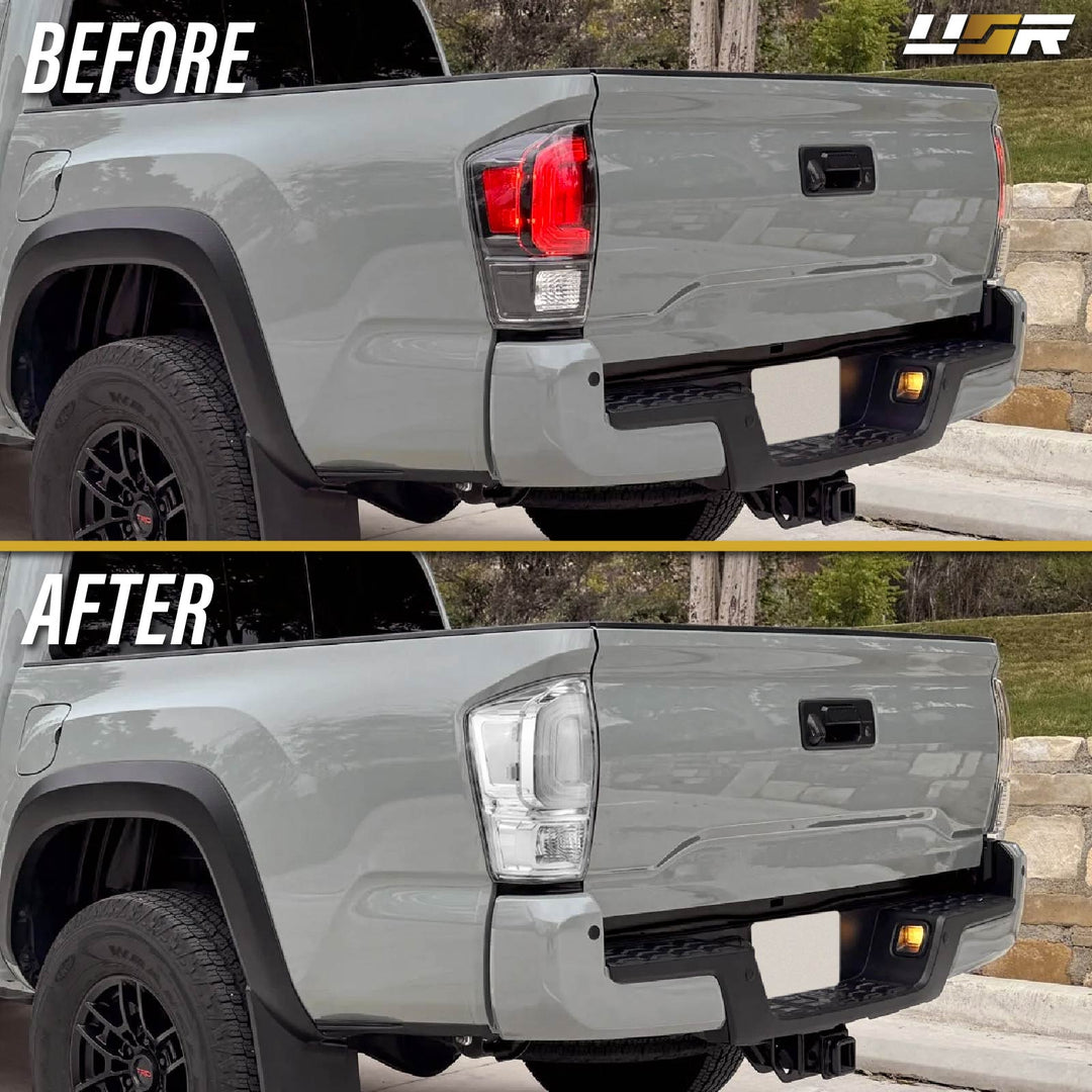 2016 16 2017 17 2018 18 2019 19 2020 20 2021 21 2022 22 2023 23 Toyota Tacoma All Clear Lens chrome Tail Lights

#light-source_led