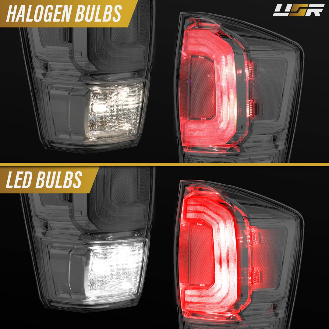2016 16 2017 17 2018 18 2019 19 2020 20 2021 21 2022 22 2023 23 Toyota Tacoma All Clear Lens chrome Tail Lights

#light-source_led