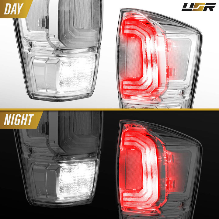 2016 16 2017 17 2018 18 2019 19 2020 20 2021 21 2022 22 2023 23 Toyota Tacoma All Clear Lens chrome Tail Lights

#light-source_led