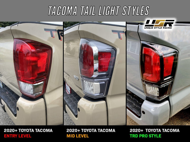 2016 - 2021 Toyota Tacoma 2020+ TRD PRO Style Black Out Tail Lights