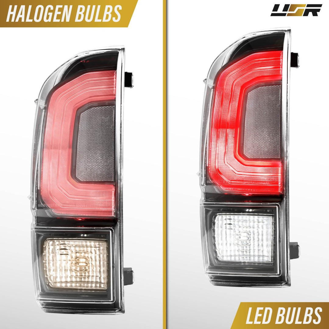 2016 2017 2018 2019 2020 2021 2022 2023 Toyota Tacoma Pickup Truck 3rd Generation JDM Style Black Housing All Clear Lens Tail Lights

#light-source_led
