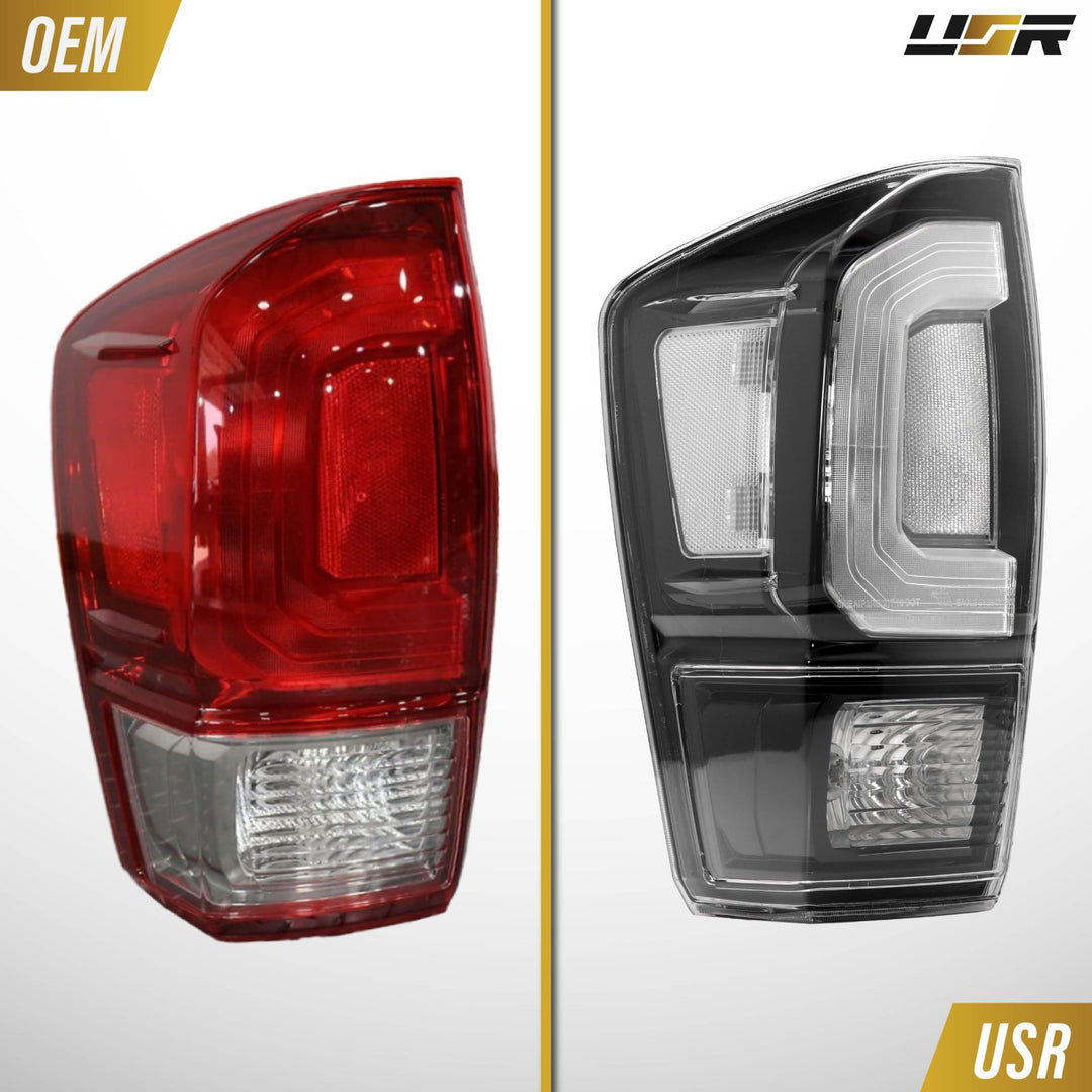 2016 2017 2018 2019 2020 2021 2022 2023 Toyota Tacoma Pickup Truck 3rd Generation JDM Style Black Housing All Clear Lens Tail Lights

#light-source_led