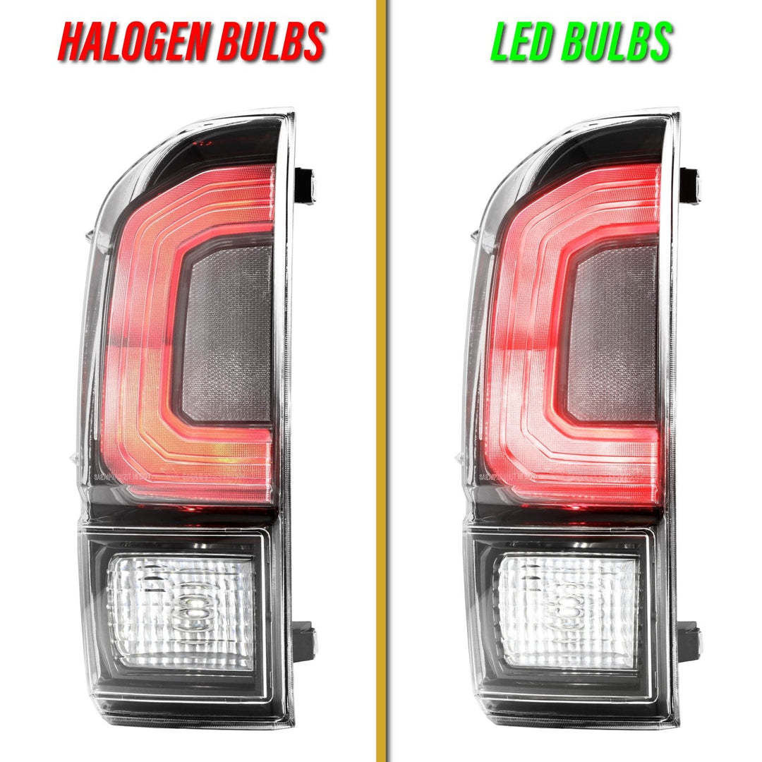 2016 - 2023 Toyota Tacoma Pickup Truck 3rd Generation JDM Style Black Housing All Clear Lens Tail Lights