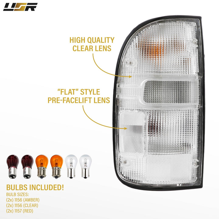 1995 1996 1997 1998 1999 2000 2001 2002 2003 2004 Toyota Tacoma Pickup Frosted All Clear Lens Tail Lights

#light-source_incandescent