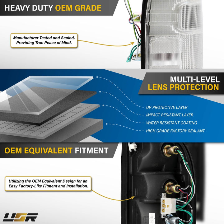 1995 1996 1997 1998 1999 2000 2001 2002 2003 2004 Toyota Tacoma Pickup Frosted All Clear Lens Tail Lights

#light-source_led