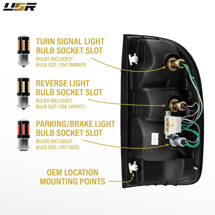 1995 1996 1997 1998 1999 2000 2001 2002 2003 2004 Toyota Tacoma Pickup Frosted All Clear Lens Tail Lights

#light-source_led