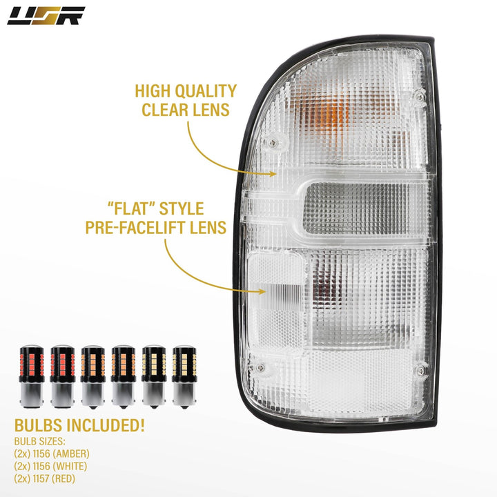 1995 1996 1997 1998 1999 2000 2001 2002 2003 2004 Toyota Tacoma Pickup Frosted All Clear Lens Tail Lights

#light-source_led