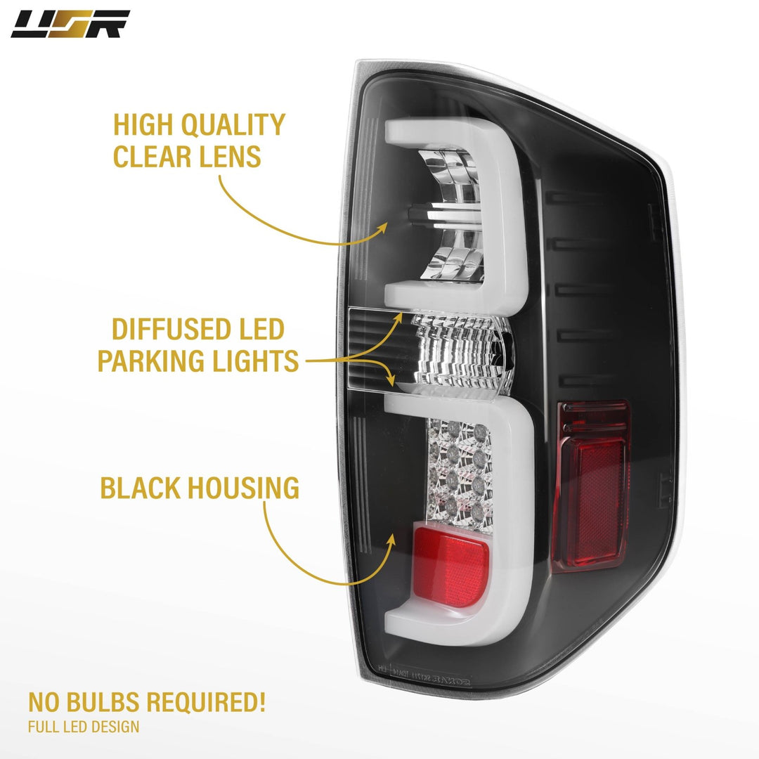 2014-2018 Toyota Tundra SR5 Black Housing Smoke Lens LED Plasma Light Bar Tail Lights
