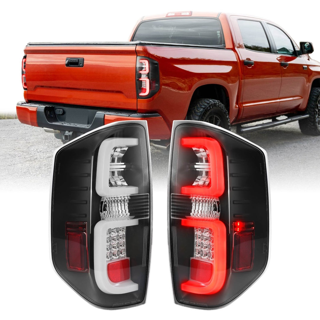 2014-2018 Toyota Tundra SR5 Black Housing Smoke Lens LED Plasma Light Bar Tail Lights