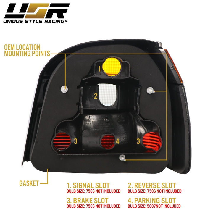1993 - 1999 VW Golf / GTI Mk3 Cabriolet Euro E Code Tail Lights