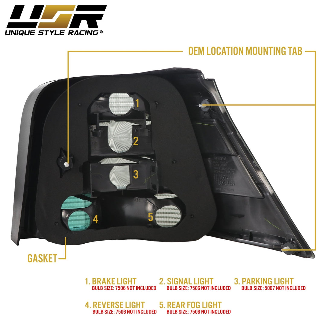 1992-2004 VW Golf GTi Mk4 Euro Style Black Smoke Lens Tail Lights