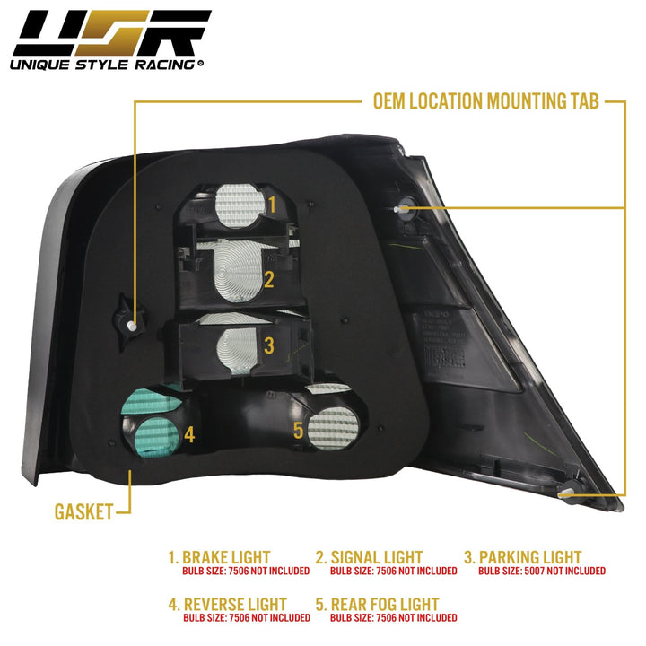 1992-2004 VW Golf GTi Mk4 Euro Style Black Smoke Lens Tail Lights