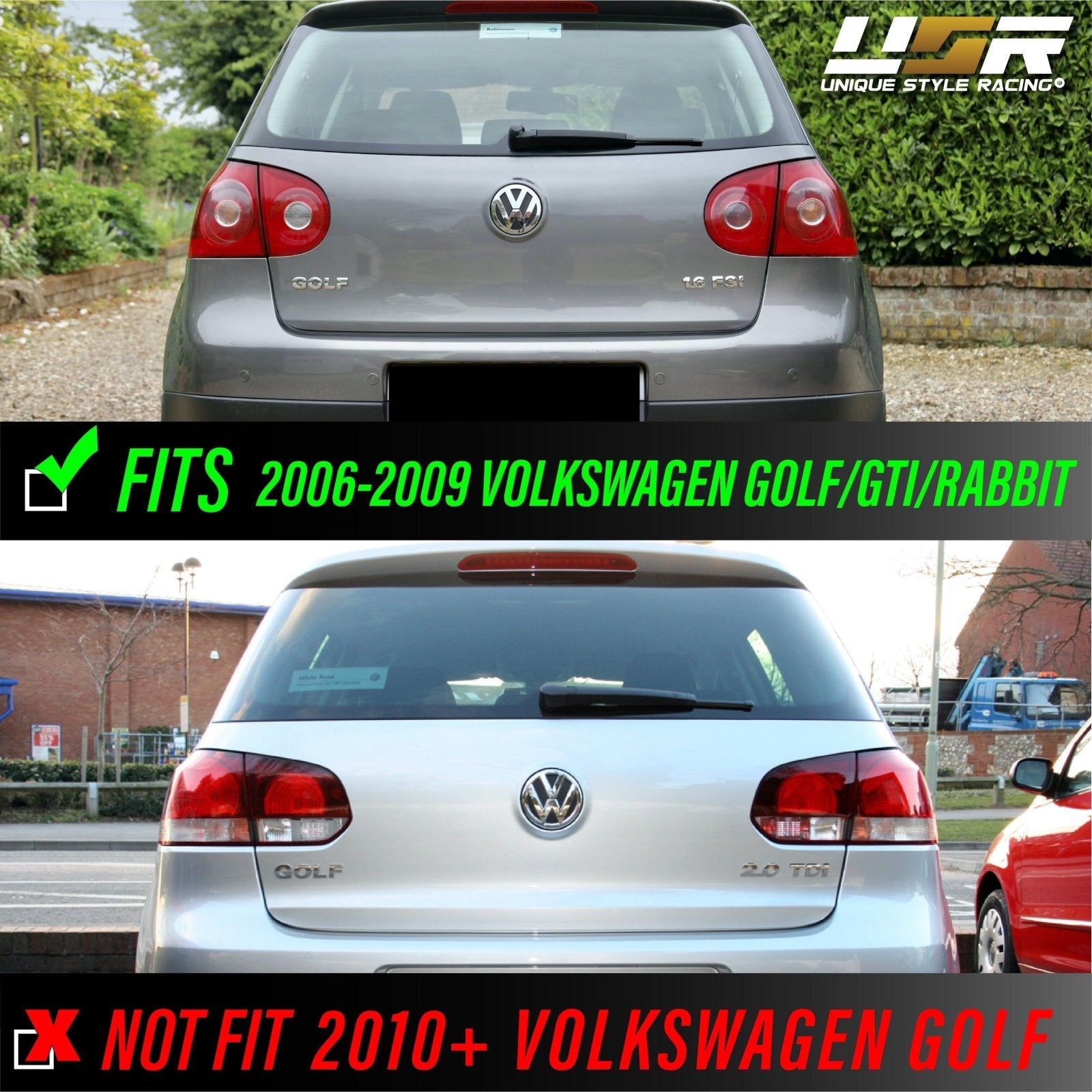 2006-2009 VW Golf 5 GTi R32 Rabbit Mk.5 V All Smoke 4 Piece Tail