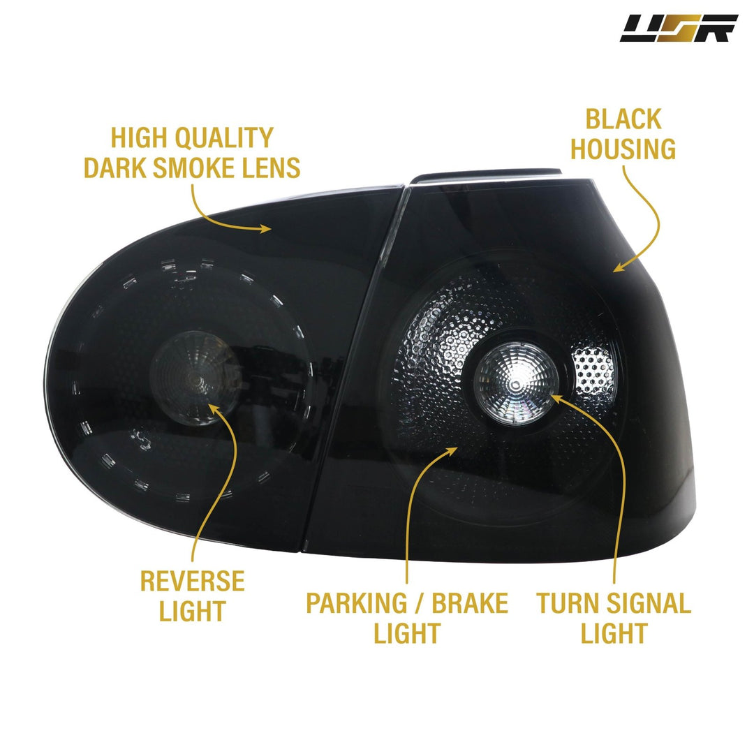 2006-2009 VW Golf 5 GTi R32 Rabbit Mk.5 V All Smoke 4 Piece Tail Lights