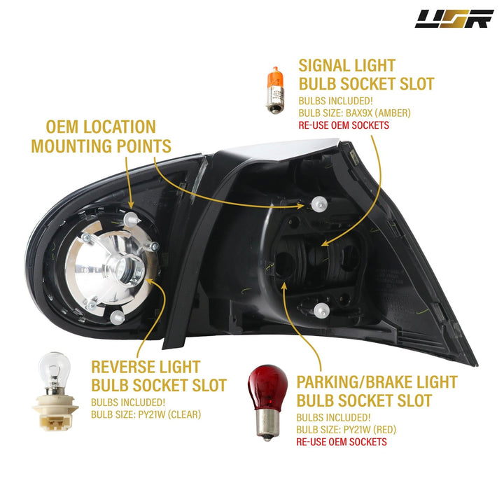2006-2009 VW Golf 5 GTi R32 Rabbit Mk.5 V All Smoke 4 Piece Tail Lights