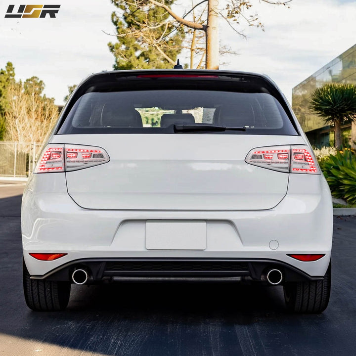 2015 - 2017 Volkswagen Golf GTI Euro Style All Clear Lens 4PC LED Tail Lights + Wire Adapter Harness