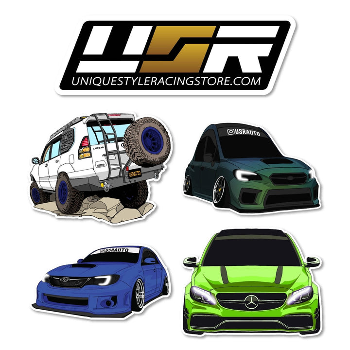 Unique Style Racing 5 Piece Sticker Pack