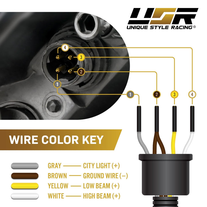 1992 - 1999 BMW 3 Series E36 Euro Headlight Wire Adapter for US Spec Low/High Beam