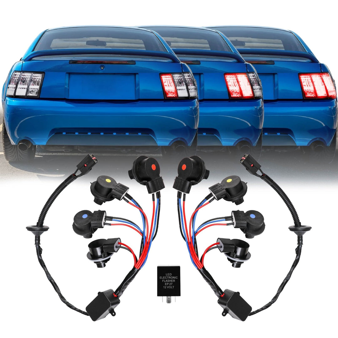 1996 1997 1998 1999 2000 2001 2002 2003 2004 Ford Mustang Sequential Signal Plug and Play Tail Brake Light Harness + Flasher Relay

#optional-items_sequential-wire-harness-with-relay