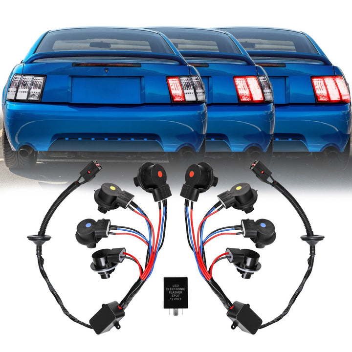 1996 1997 1998 1999 2000 2001 2002 2003 2004 Ford Mustang Sequential Signal Plug and Play Tail Brake Light Harness + Flasher Relay

#optional-items_sequential-wire-harness-with-relay