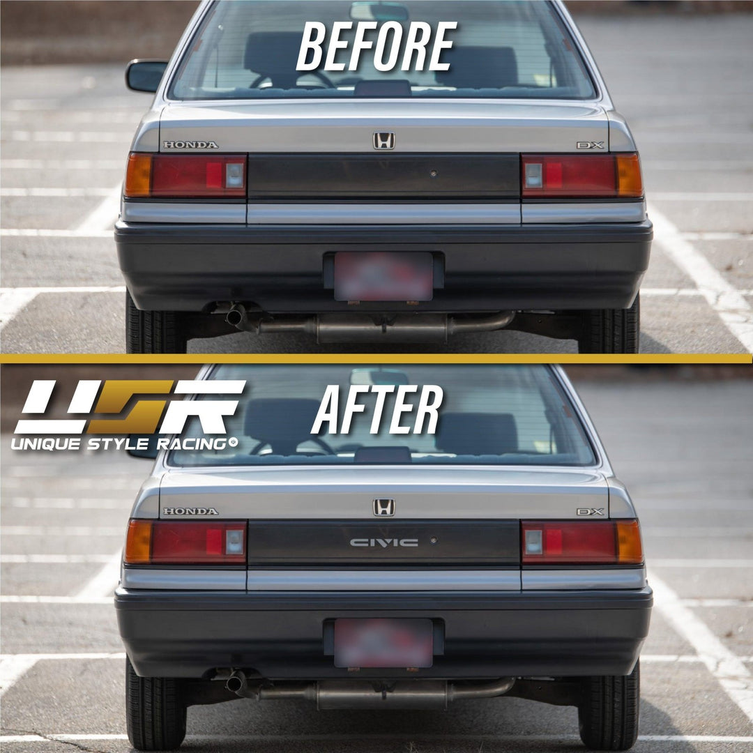 1988 - 1991 Honda Civic Sedan 6D Carbon Fiber Vinyl Wrap for Rear Trunk Center Panel