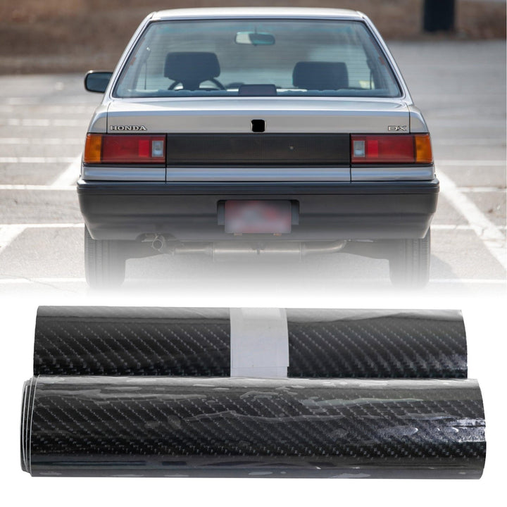 1988 - 1991 Honda Civic Sedan 6D Carbon Fiber Vinyl Wrap for Rear Trunk Center Panel