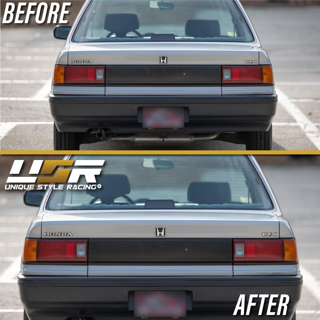 1988 - 1991 Honda Civic Sedan 6D Carbon Fiber Vinyl Wrap for Rear Trunk Center Panel