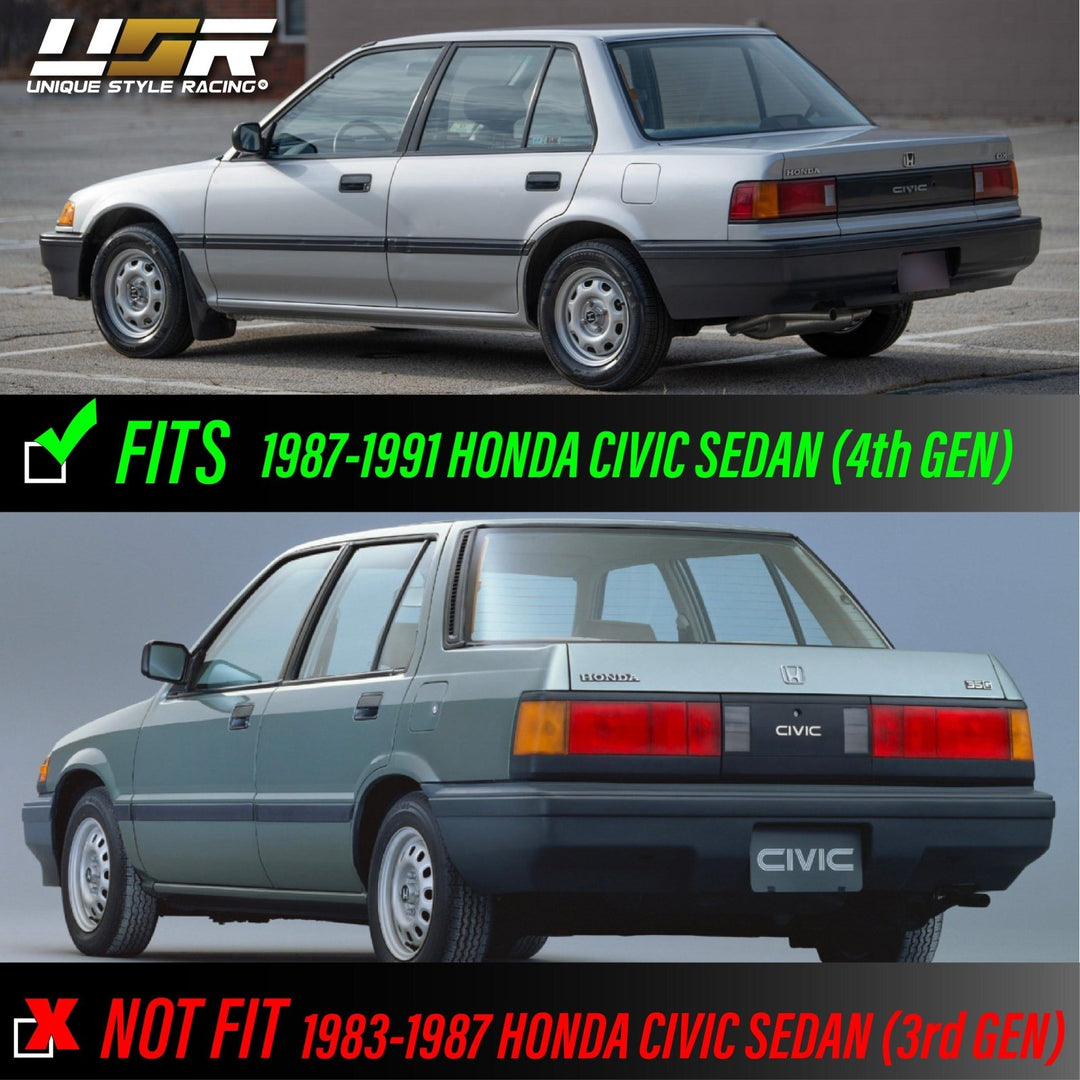 1988 - 1991 Honda Civic Sedan 6D Carbon Fiber Vinyl Wrap for Rear Trunk Center Panel