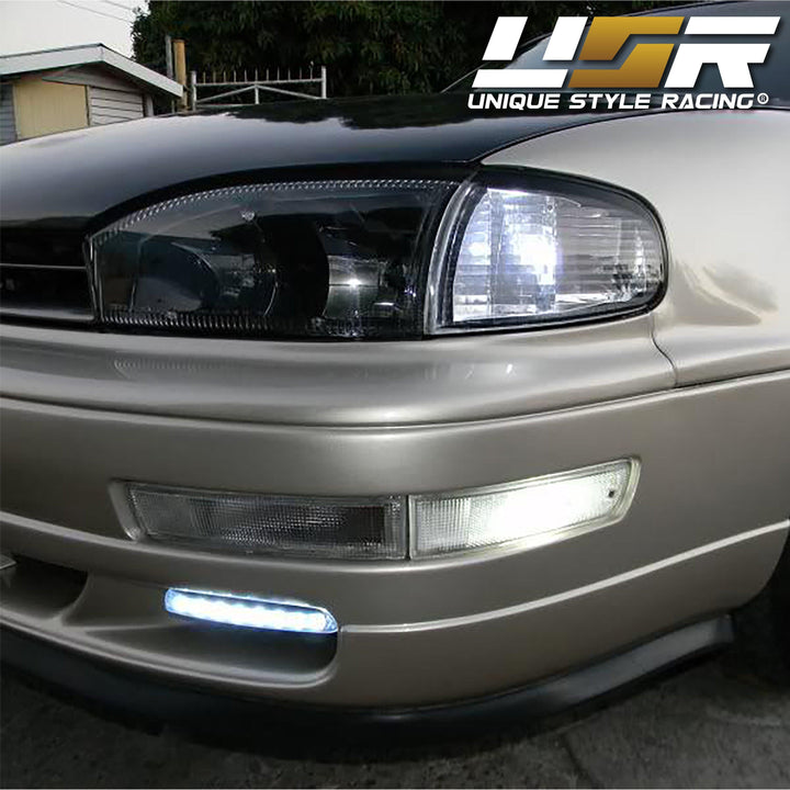 1992-1994 Toyota Camry JDM Style Black Headlight + Matching Clear Corner Lights Made by DEPO