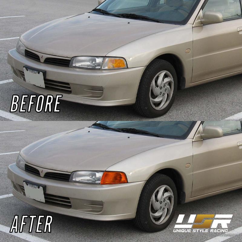 JX Black Headlight & Corner Lamp Set – 1997-2001 Mitsubishi Mirage 2Dr Coupe, 4pc Halogen, DOT/SAE