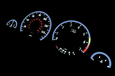 Unique Style Racing Unique Style Racing Interior Accessories 1997-2003 BMW E39 NON-M5 5 Series / 1995-2001 BMW E38 7 Series / 2000-2006 BMW E53 X5 - E92 M3 Style Glow Gauge Face Overlay Set