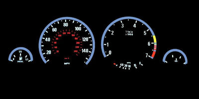 Unique Style Racing Unique Style Racing Interior Accessories 1997-2003 BMW E39 NON-M5 5 Series / 1995-2001 BMW E38 7 Series / 2000-2006 BMW E53 X5 - E92 M3 Style Glow Gauge Face Overlay Set