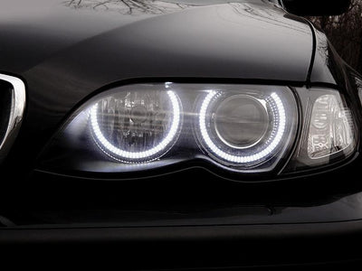 Unique Style Racing DEPO Lighting 1999-2001 BMW 3 Series E46 4D Sedan / 5D Wagon DEPO Angel Eye Projector Headlight with Optional UHP LED Halo Rings For Factory Halogen Models
