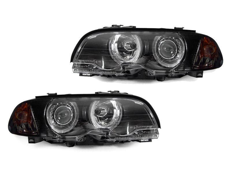 Unique Style Racing DEPO Lighting 2002-2003 BMW 3 Series E46 2D Coupe/Convertible & 2002-2006 E46 M3 DEPO Angel Eye Projector Headlight + Optional UHP LED Halo Rings For Halogen Model