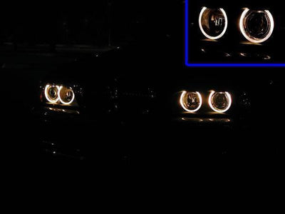 Unique Style Racing DEPO Lighting 2002-2003 BMW 3 Series E46 2D Coupe/Convertible & 2002-2006 E46 M3 DEPO Angel Eye Projector Headlight + Optional UHP LED Halo Rings For Halogen Model