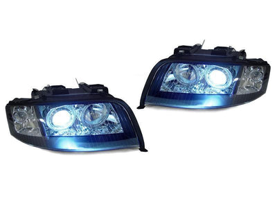 Unique Style Racing DEPO Lighting 2002-2004 Audi A6 C5 Non-V8 Models DEPO D2S Xenon or Halogen Model Angel Eye Halo Projector Headlight