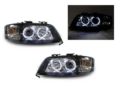 Unique Style Racing DEPO Lighting 2002-2004 Audi A6 C5 Non-V8 Models DEPO D2S Xenon or Halogen Model Angel Eye Halo Projector Headlight