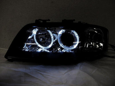 Unique Style Racing DEPO Lighting 2002-2004 Audi A6 C5 Non-V8 Models DEPO D2S Xenon or Halogen Model Angel Eye Halo Projector Headlight