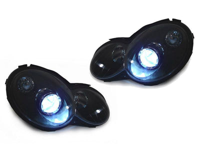 Unique Style Racing DEPO Lighting 2002-2005 Mercedes C Class W203 2D Sport Coupe Chrome OR Black AMG Style Projector Headlight Made by DEPO