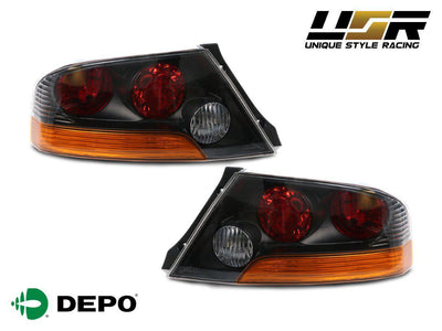 Unique Style Racing DEPO Lighting 2003-2006 Mitsubishi Lancer Evolution EVO 8/9 JDM Style Black OR Gunmetal Housing Tail Light - Made by DEPO