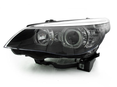 Unique Style Racing DEPO Lighting 2004-2010 BMW 5 Series E60/E61 DEPO Projector V3 F30 Style Square Bottom Angel Eye White LED Halo U Ring Projector Headlight For Factory Halogen Model