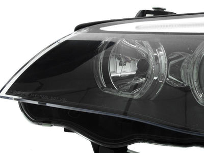 Unique Style Racing DEPO Lighting 2004-2010 BMW 5 Series E60/E61 DEPO Projector V3 F30 Style Square Bottom Angel Eye White LED Halo U Ring Projector Headlight For Factory Halogen Model