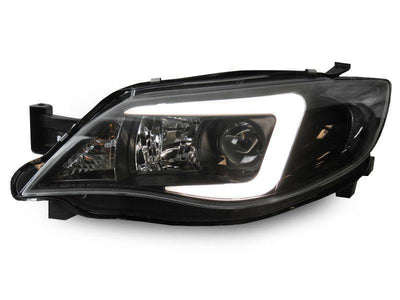 Unique Style Racing Unique Style Racing Lighting 2008-2011 Subaru Impreza / 08-14 WRX White "C" LED Light Bar Projector Headlight w/ Clear Corner Reflector (USR Special Edition) For Halogen Models