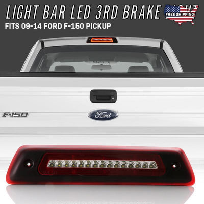 Unique Style Racing Unique Style Racing Lighting 2009-2014 Ford F150 / F-150 Pickup Truck 2 in 1 Red/Clear or Smoke 3rd Brake Light LED Bar with White LED Cargo Lamp - Made by USR