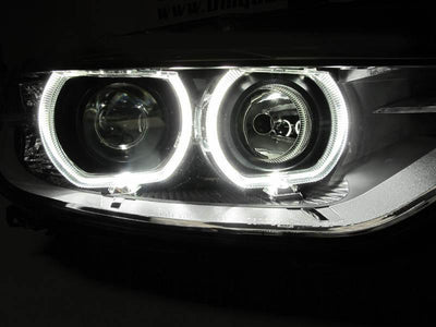 Unique Style Racing DEPO Lighting 2012-2015 BMW F30 / F31 3 Series 4 Door Sedan / 5 Door Wagon DEPO Black LED Angel Eyes Halo Rings Projector Headlight